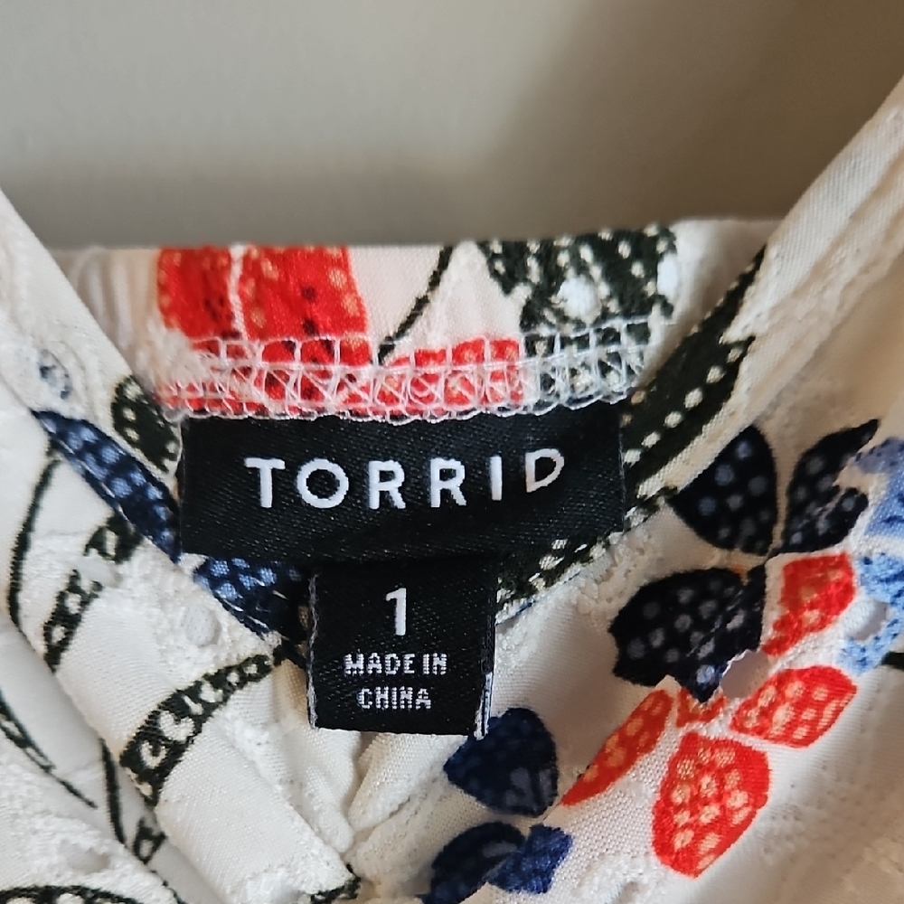 Torrid Spaghetti Strap Summer Top Red, White and Blue - Picture 2 of 4
